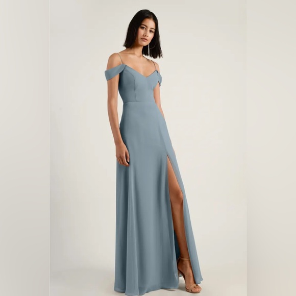 mayan blue bridesmaid dress Sale Factory Sale Charlie and Blake by This timeless slip silhouette Puff_Sleeves_Dress Bride Mia Belle Girls Blue Size:40 (FR)